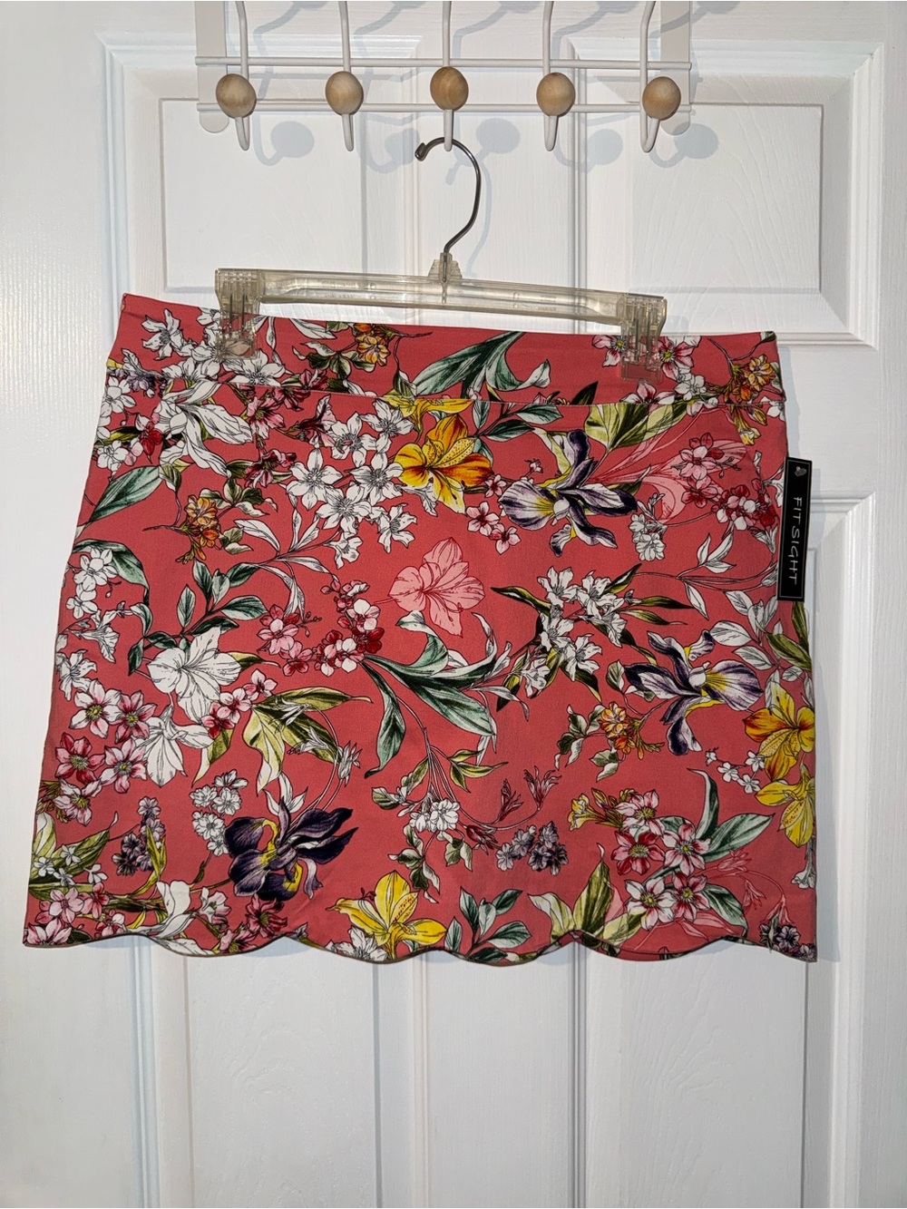 Women’s Petite Coral Floral Scallop Hem Skort NWT PXL Skirt with shorts